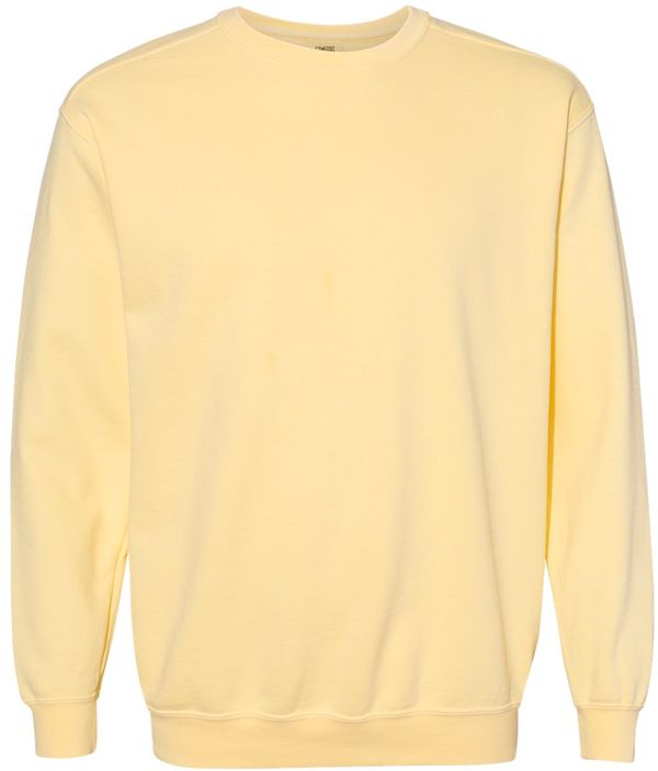 An image of a Custom Comfort Colors Garment Dyed Sweatshirt in Butter!