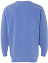 Am image of a Custom Comfort Colors Garment Dyed Sweatshirt in Flo Blue!