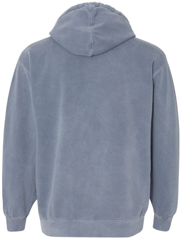 An image of a Custom Comfort Colors Garment Dyed Hooded Sweatshirt in Blue Jean!