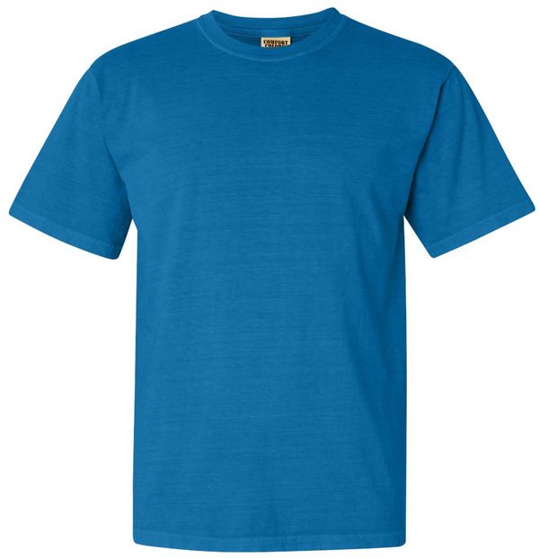 An image of a Custom Comfort Colors Heavyweight Ring Spun Tee in Royal Caribe!