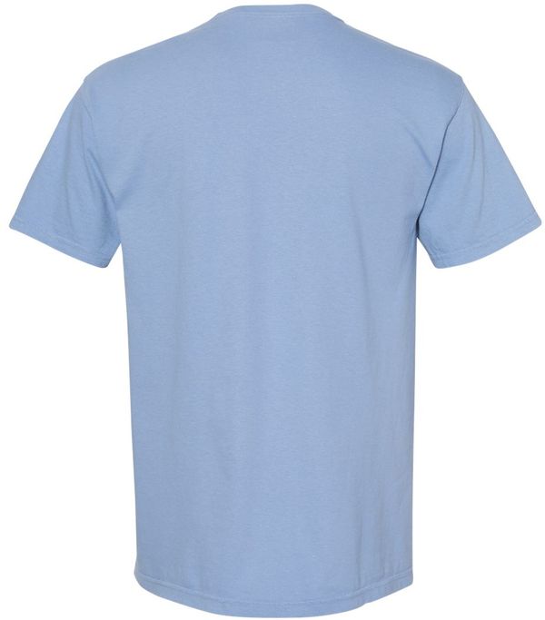 Am image of a Custom Comfort Colors Heavyweight Ring Spun Tee in Washed Denim!