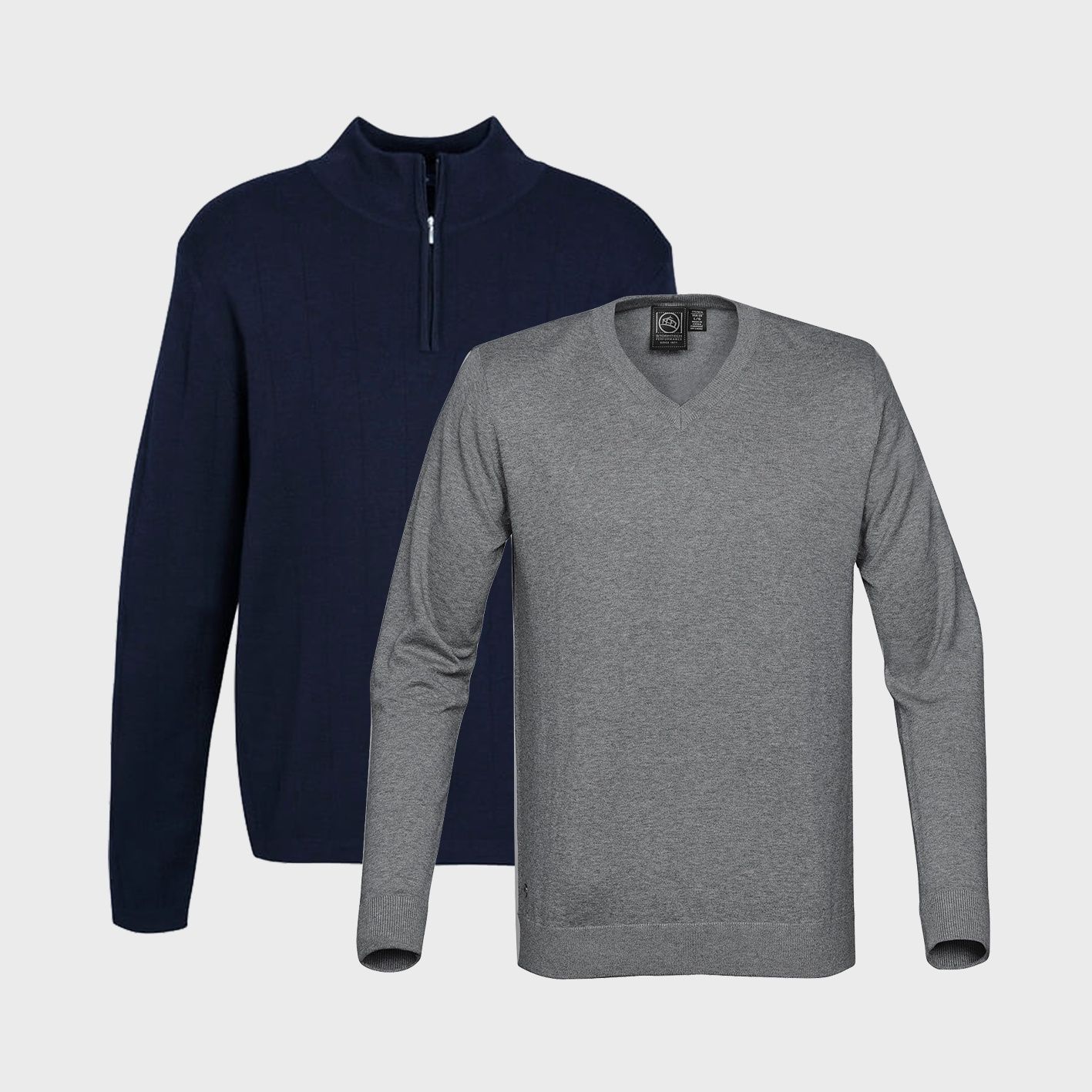 An image of custom corporate sweaters that you can print your company logo on!
