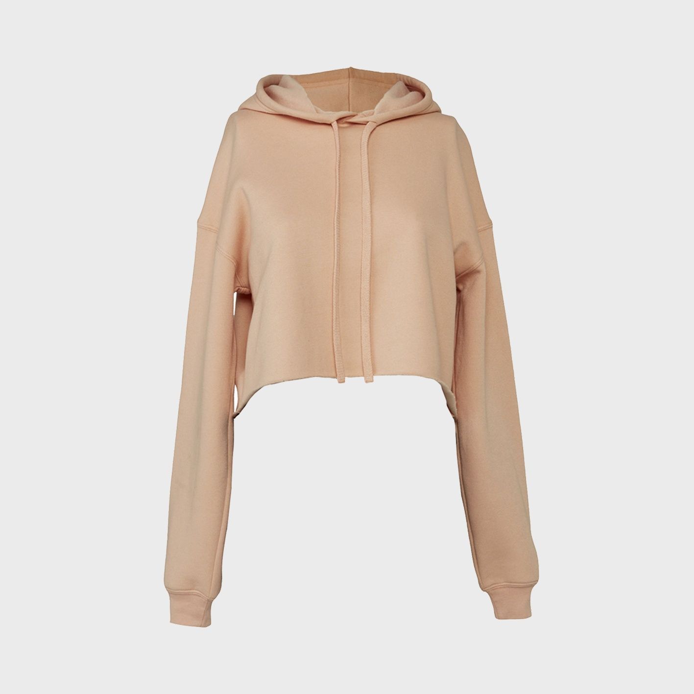 An image of custom crop hoodies that you can screen print or embroider on!