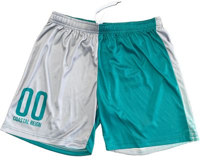 Am image of a Custom Sublimated Mid Length Shorts 7 Inch Inseam in Essential!