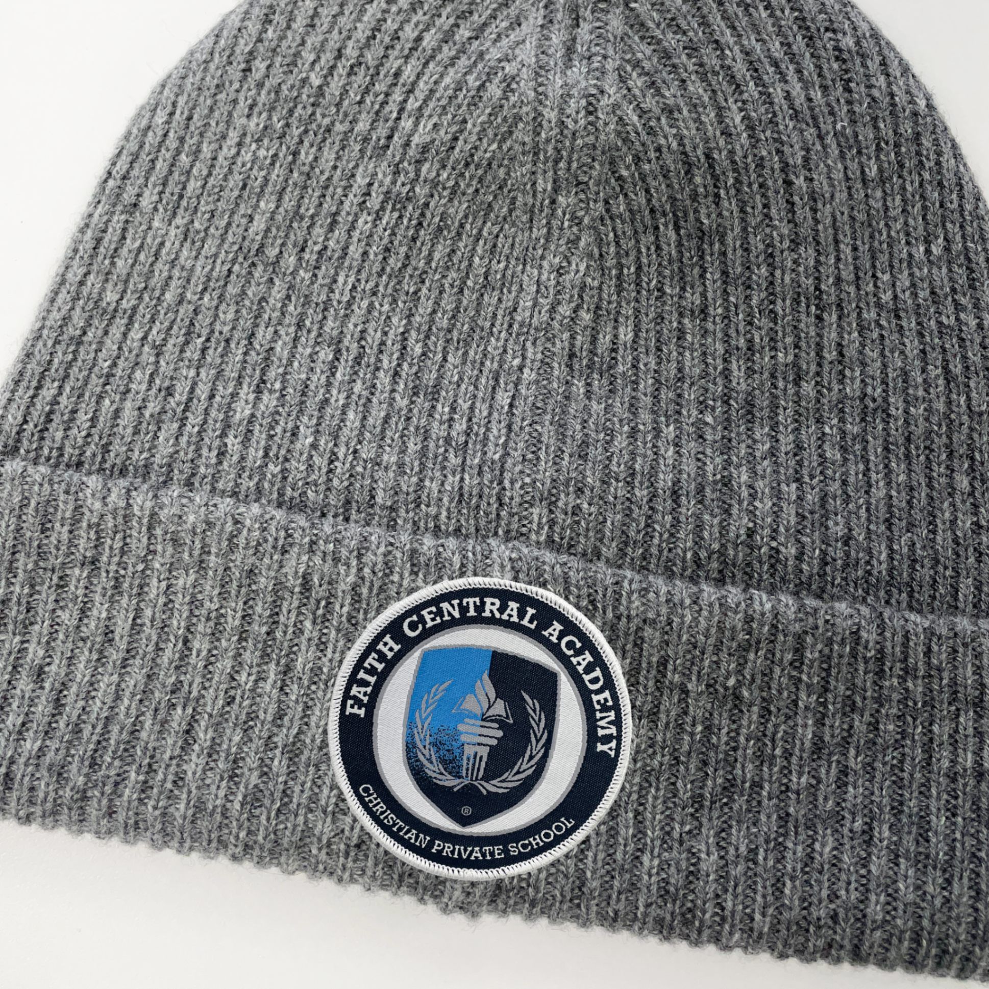 An image of a custom woven patch on toque!