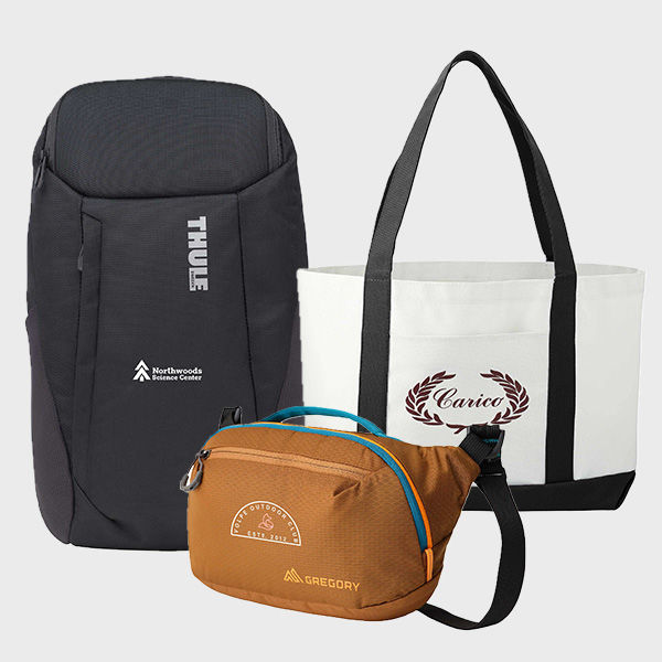 An image of custom bags that you can print your logo or design on!