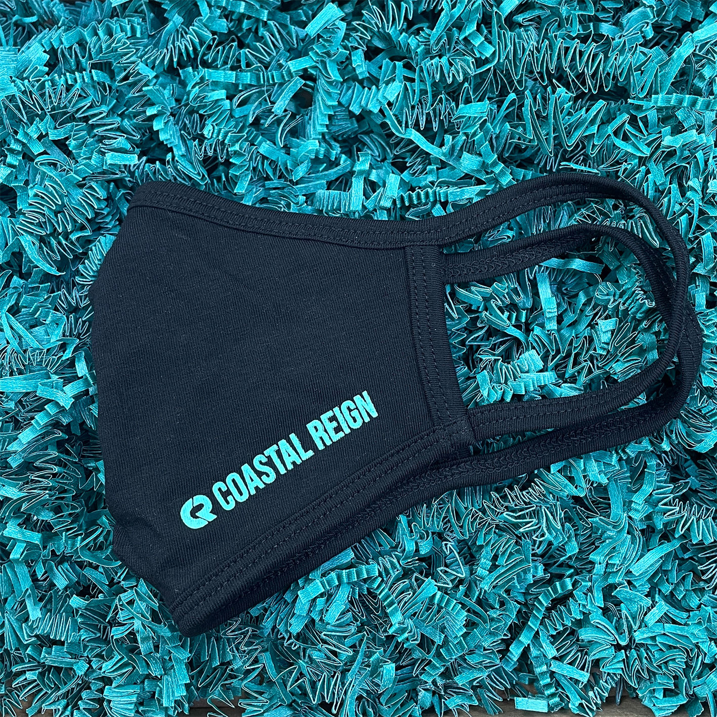 An image of a screen printed custom face mask.
