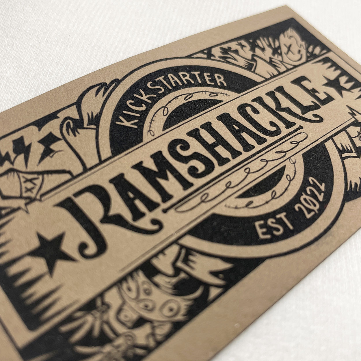 An example of a leather patch that we have printed
