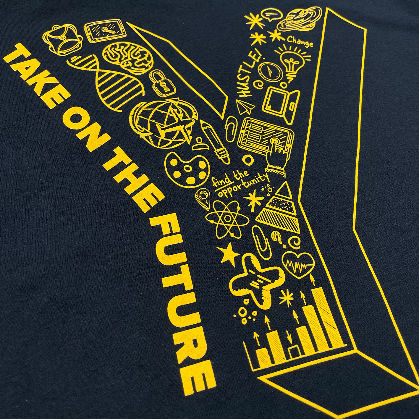 A screen printed design on a t-shirt
