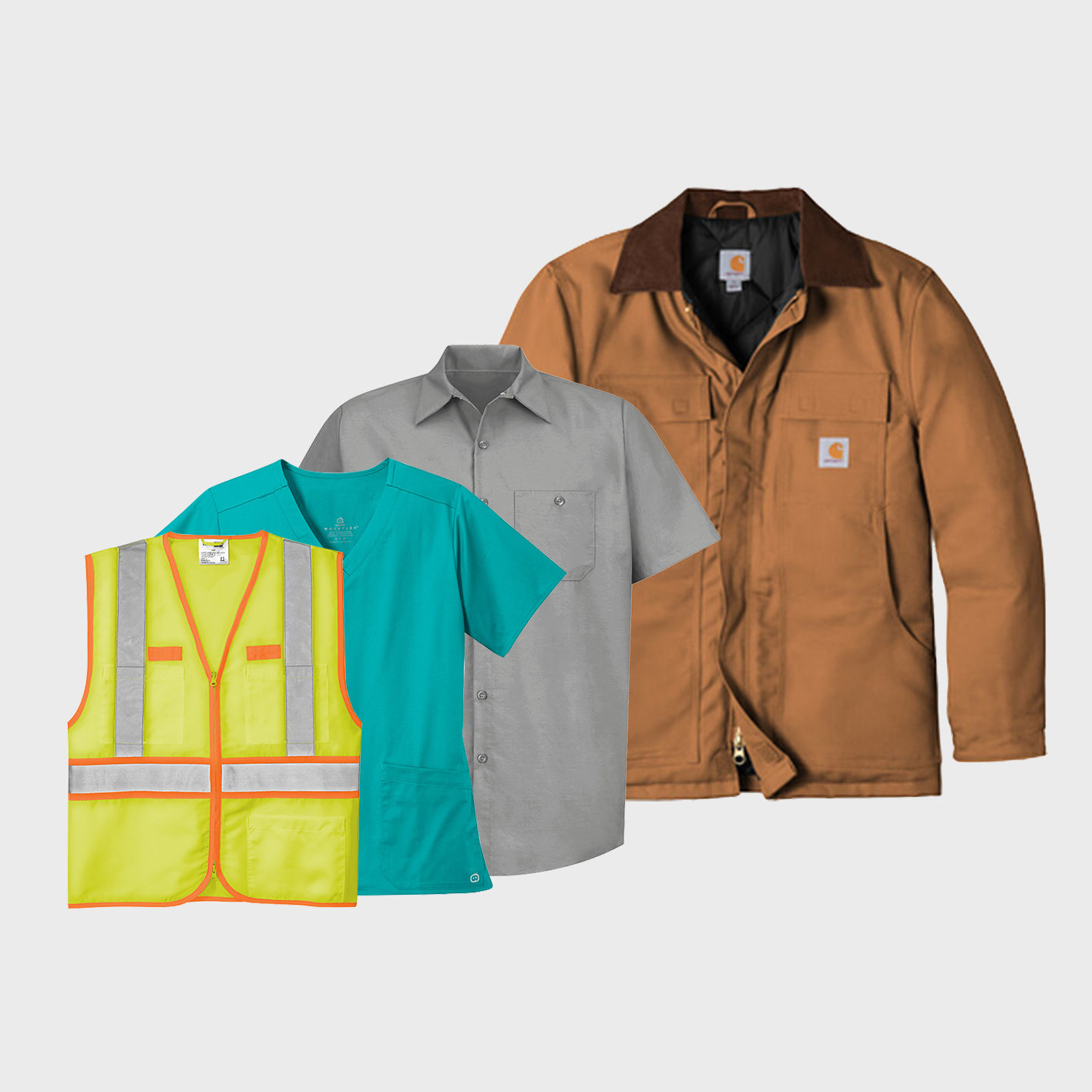 An image of custom uniforms that you can print your logo on!
