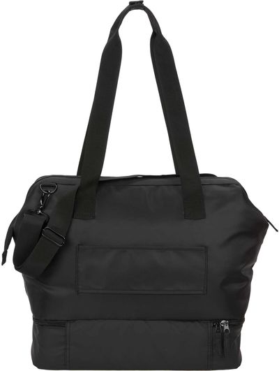 Am image of a Custom Daybreak Recycled Weekender Tote in Black!