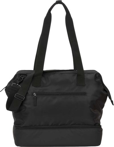 Am image of a Custom Daybreak Recycled Weekender Tote in Black!
