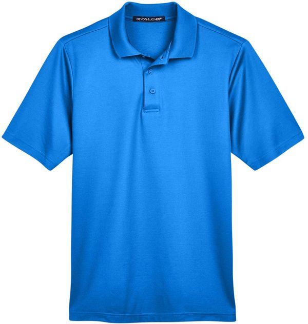 An image of a Custom Devon & Jones CrownLux Performance™ Men's Plaited Polo in French Blue!