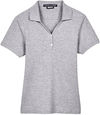 An image of a Custom Devon & Jones Ladies' Pima Pique Short Sleeve Y Collar Polo in Grey Heather!