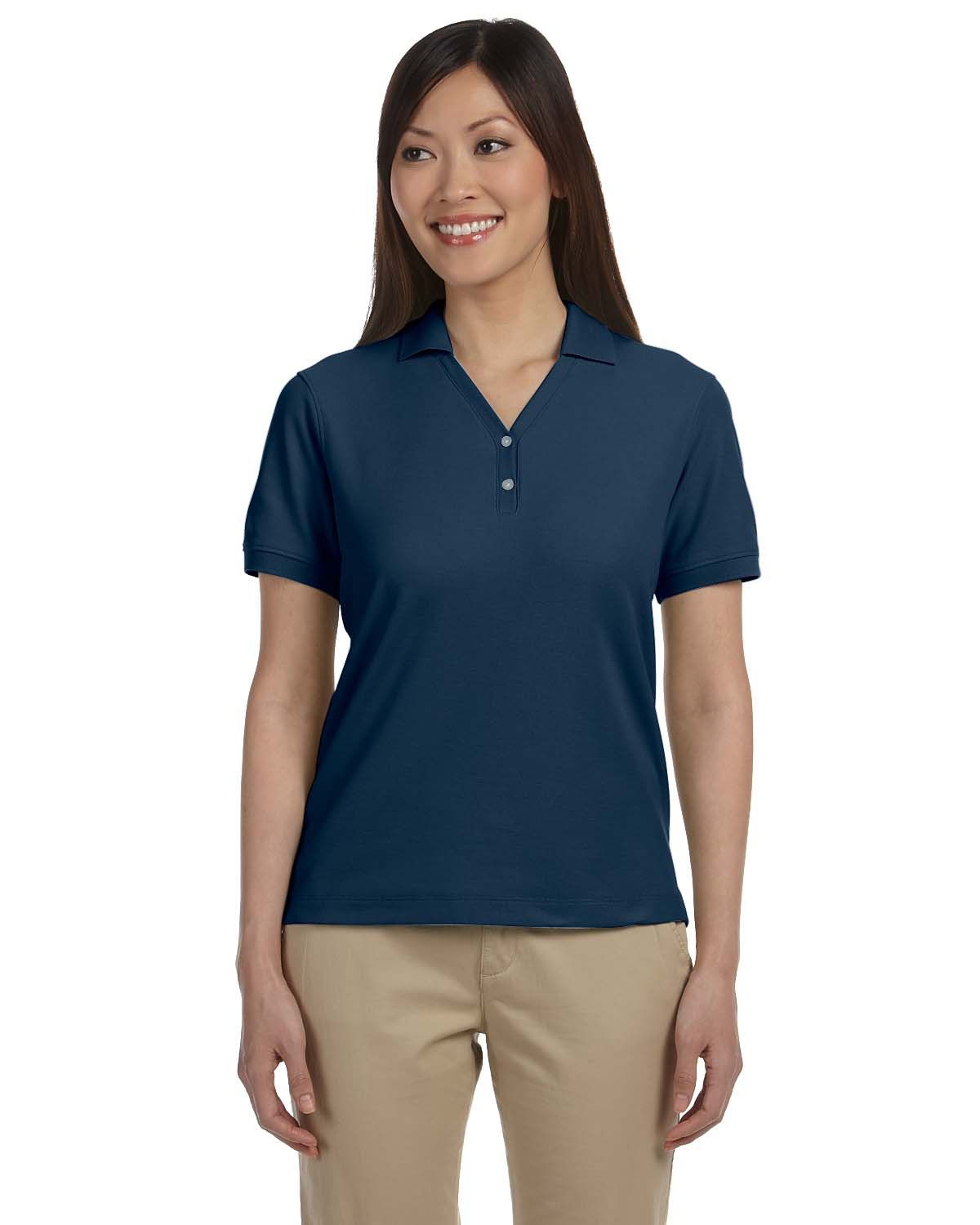 Devon & Jones Ladies' Pima Pique Short Sleeve Y Collar Polo