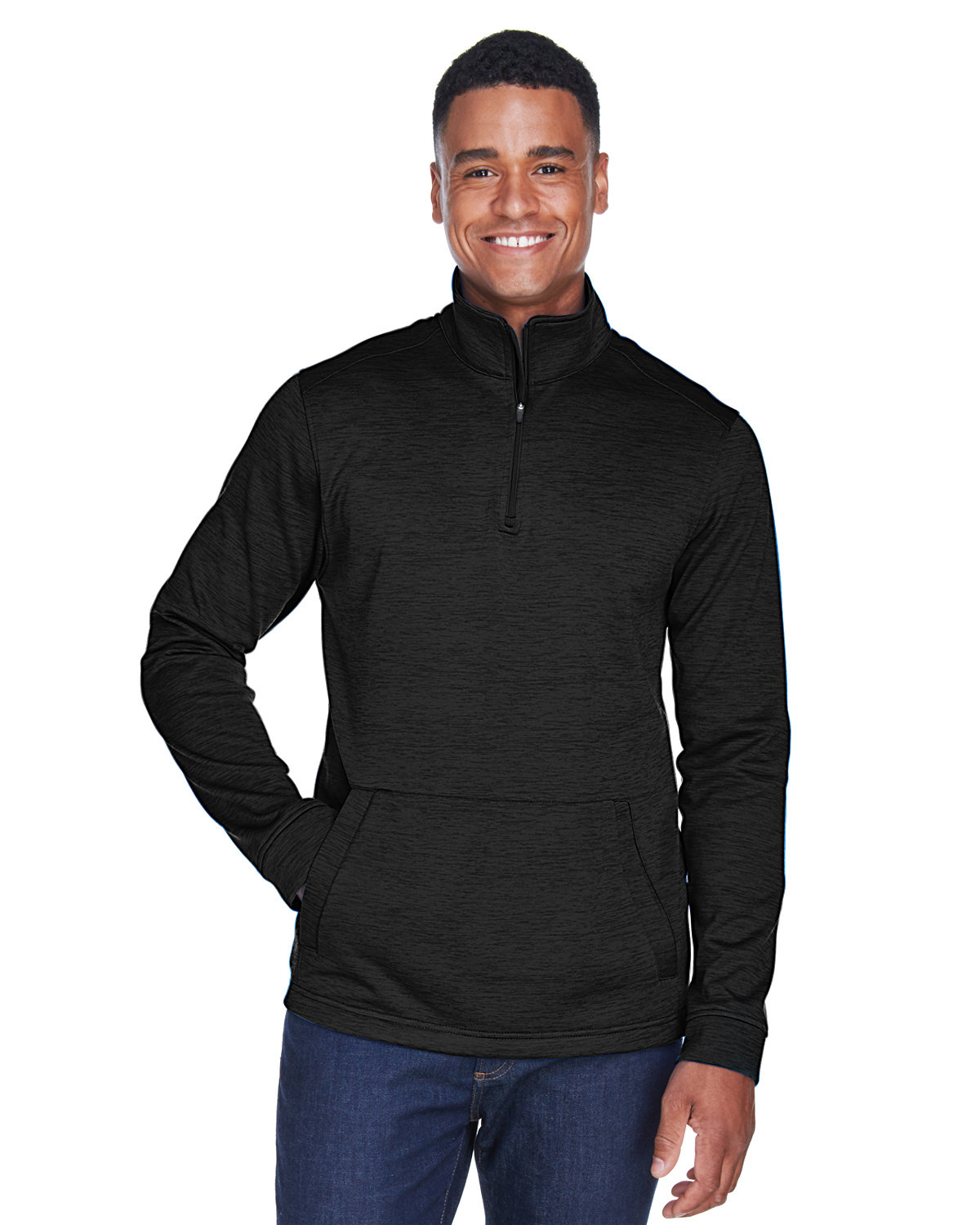 Devon & Jones Men's Newbury Melange Fleece Quarter Zip