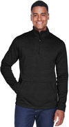 An image of a Custom Devon & Jones Men's Newbury Melange Fleece Quarter Zip!