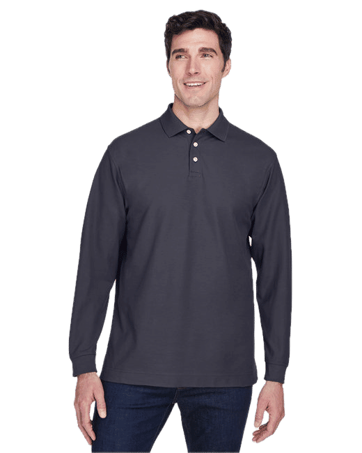 Devon & Jones Men's Pima Piqué Long Sleeve Polo