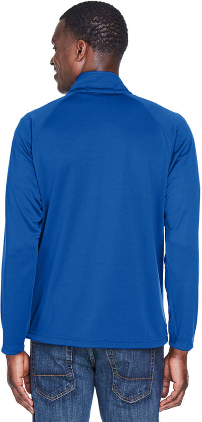 Am image of a Custom Devon & Jones Men's Stretch Tech Shell® Compass Full Zip in True Royal!