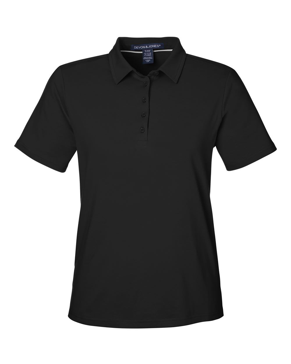 Devon & Jones Womens Raleigh Stretch Polo in Black