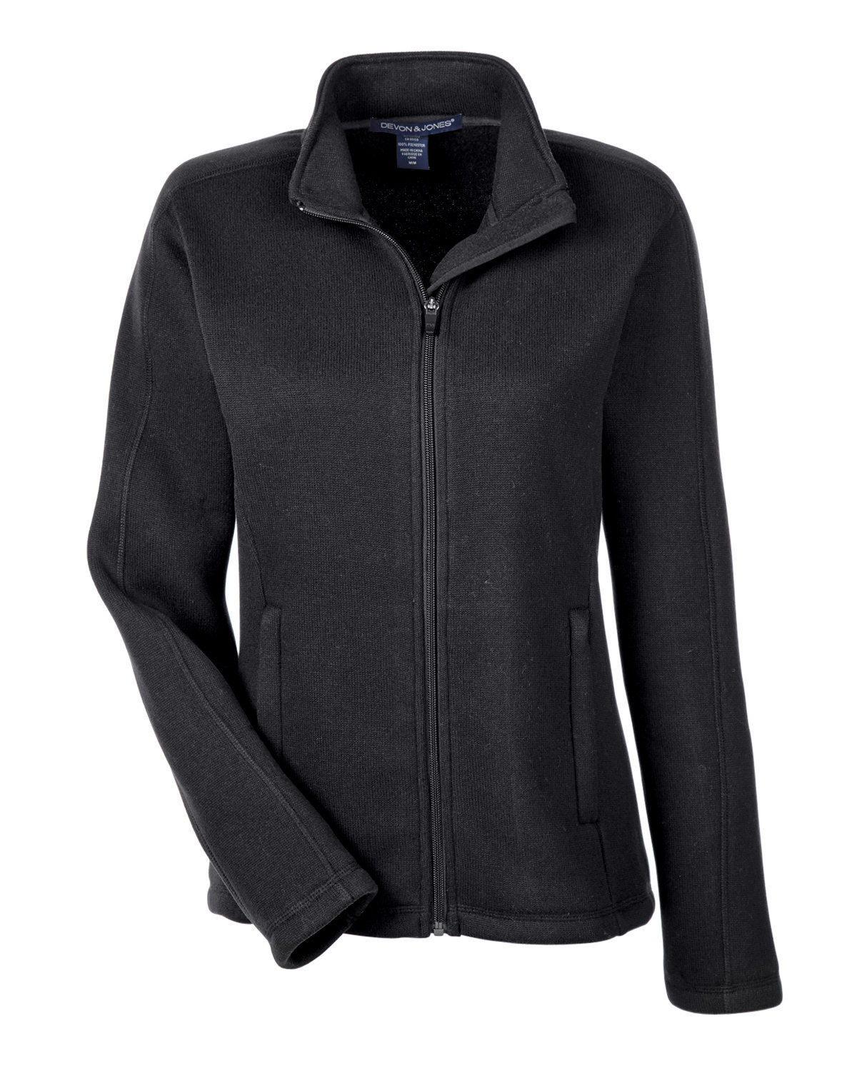 Devon and Jones Ladies Bristol Full Zip Sweater Fleece Jacket in Black