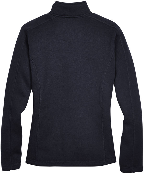 Am image of a Custom Devon and Jones Ladies Bristol Full Zip Sweater Fleece Jacket in Black!