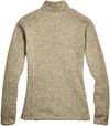 Am image of a Custom Devon and Jones Ladies Bristol Full Zip Sweater Fleece Jacket in Khaki Heather!