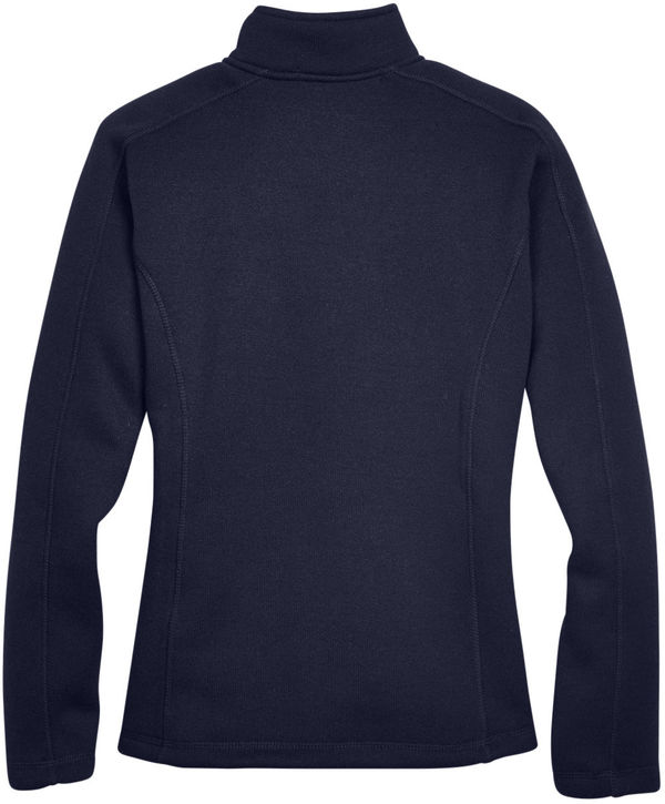 Am image of a Custom Devon and Jones Ladies Bristol Full Zip Sweater Fleece Jacket in Navy!