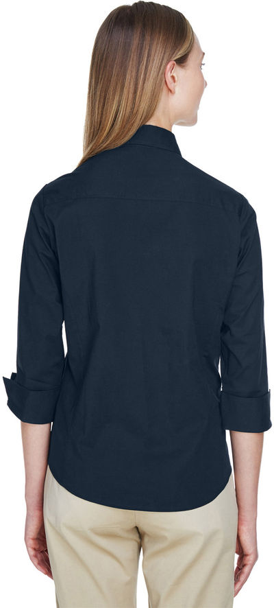 An image of a Custom Devon and Jones Ladies Perfect Fit Three Quarters Sleeve Stretch Poplin Blouse!