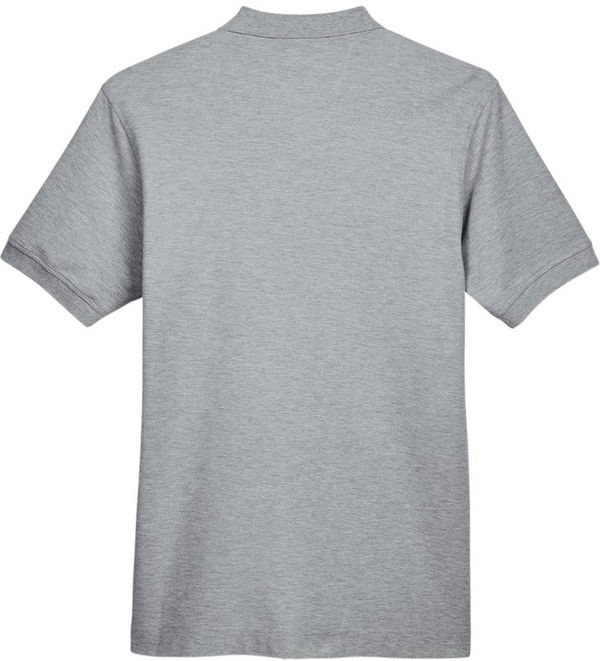 An image of a Custom Devon and Jones Men's Pima Pique Short Sleeve Polo in Grey Heather!