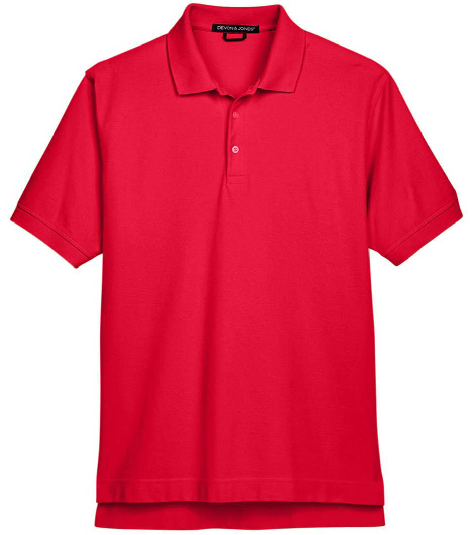 Devon and Jones Men's Pima Pique Short Sleeve Polo in Red