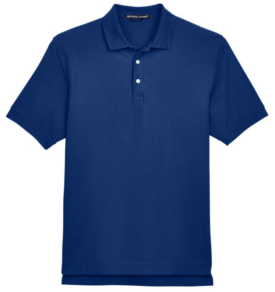 Devon and Jones Men's Pima Pique Short Sleeve Polo in True Royal