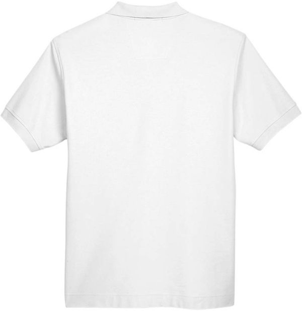 An image of a Custom Devon and Jones Men's Pima Pique Short Sleeve Polo in White!