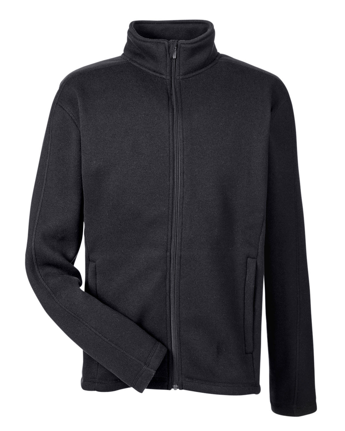 Devon and Jones Mens Bristol Full Zip Sweater Fleece Jacket in Black