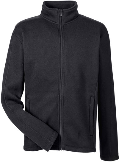 Am image of a Custom Devon and Jones Mens Bristol Full Zip Sweater Fleece Jacket in Black!