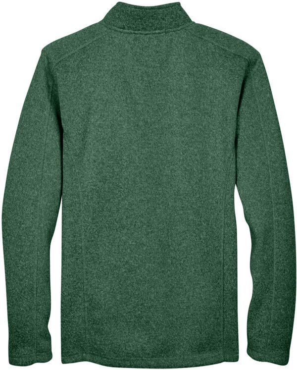 Am image of a Custom Devon and Jones Mens Bristol Full Zip Sweater Fleece Jacket in Forest Heather!