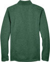 Am image of a Custom Devon and Jones Mens Bristol Full Zip Sweater Fleece Jacket in Forest Heather!