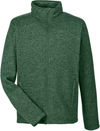 Am image of a Custom Devon and Jones Mens Bristol Full Zip Sweater Fleece Jacket in Forest Heather!