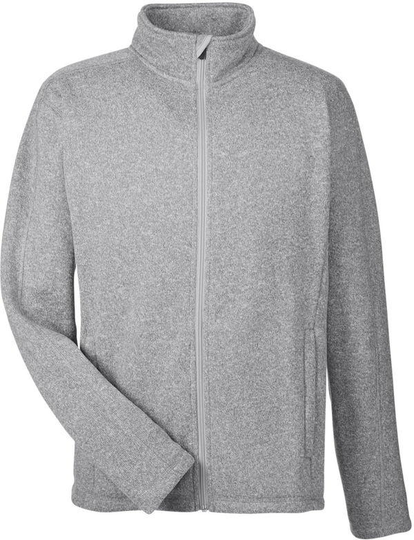 Am image of a Custom Devon and Jones Mens Bristol Full Zip Sweater Fleece Jacket in Grey Heather!