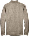 Am image of a Custom Devon and Jones Mens Bristol Full Zip Sweater Fleece Jacket in Khaki Heather!