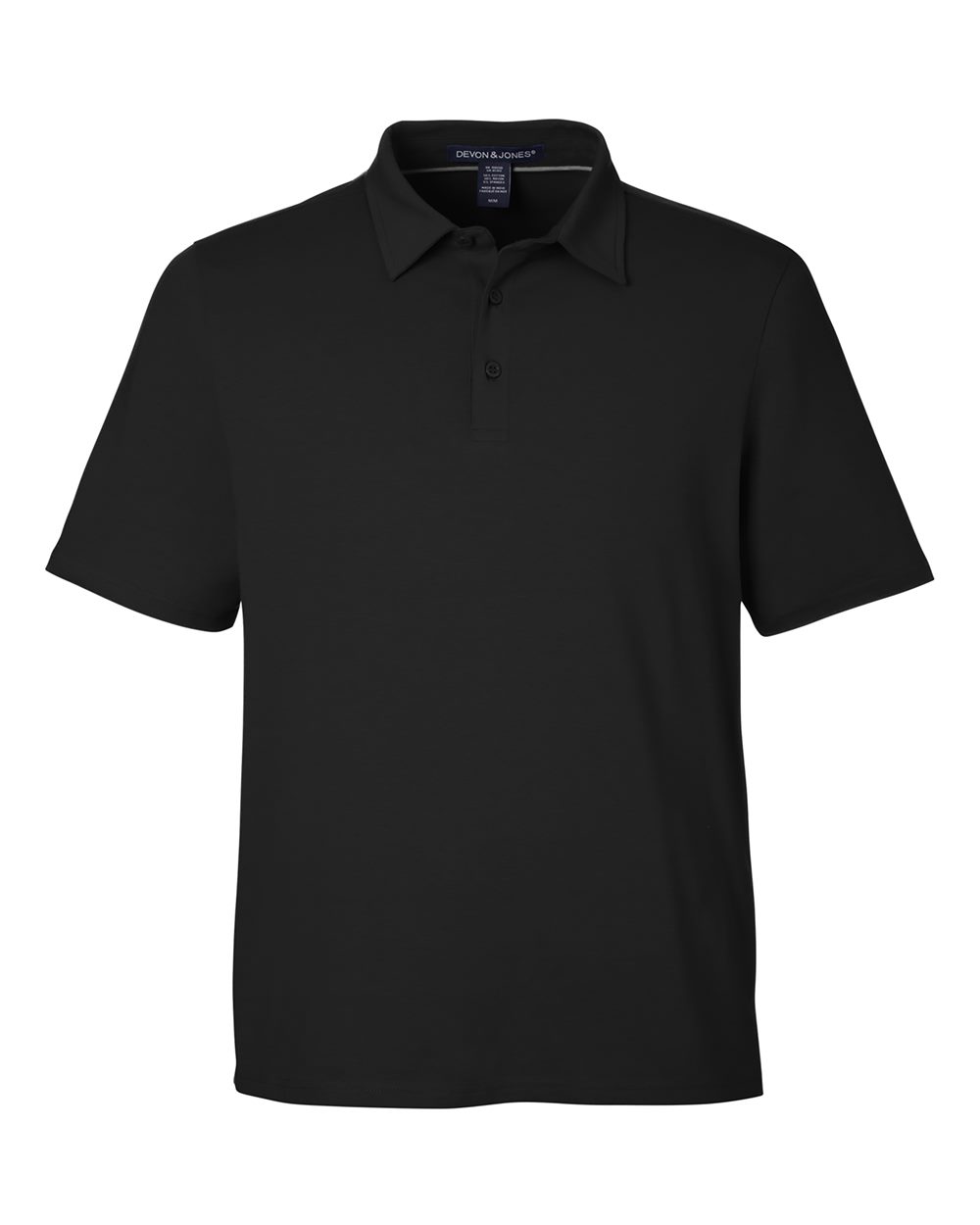 Devon and Jones Mens Raleigh Stretch Polo in Black