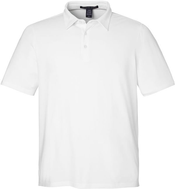 An image of a Custom Devon and Jones Mens Raleigh Stretch Polo in White!