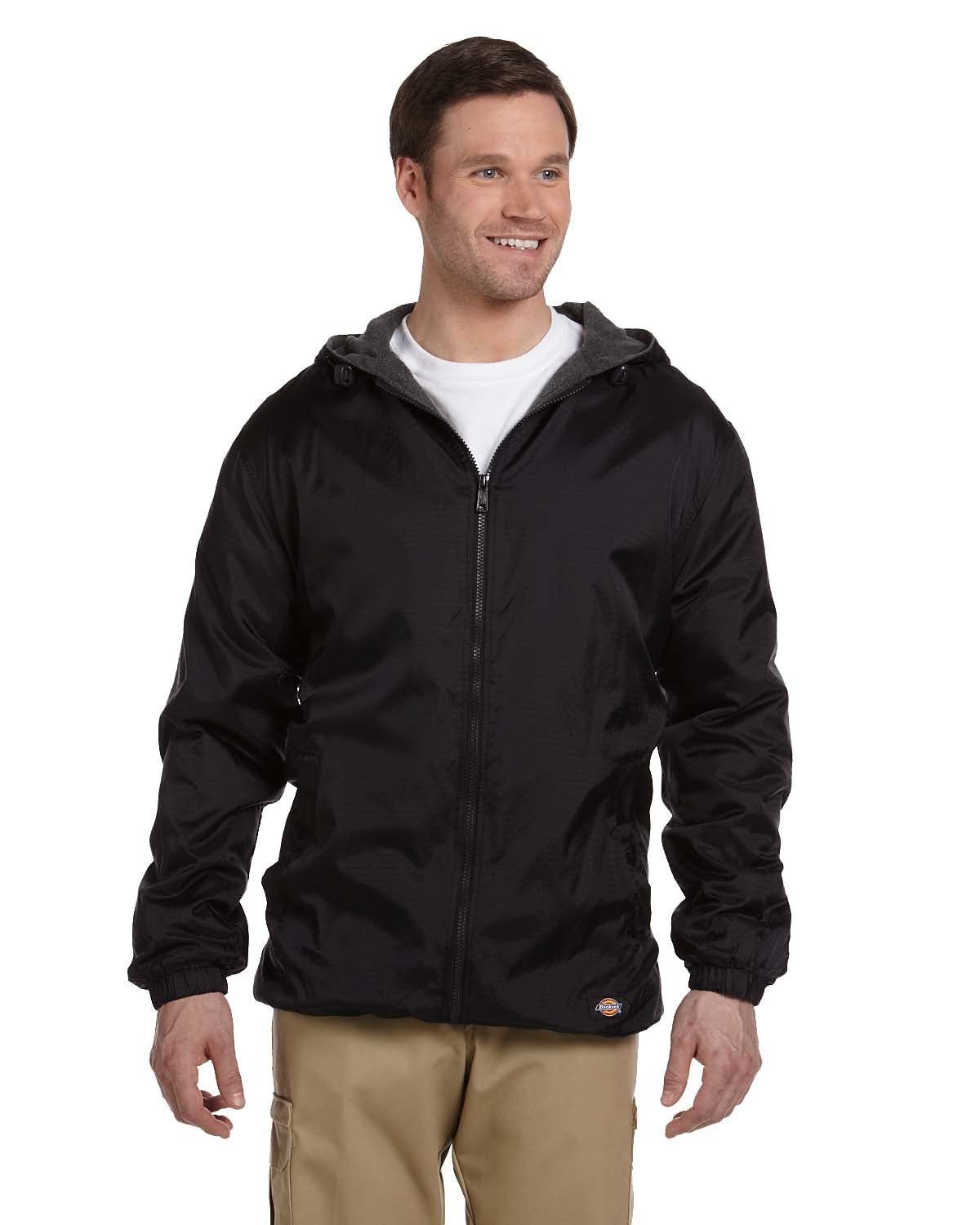 Dickies Mens Fleece Lined Hooded Nylon Jacket
