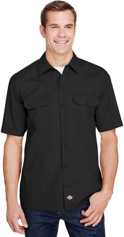 An image of a Custom Dickies Mens FLEX Short Sleeve Twill Work Shirt!