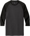 An image of a Custom District Perfect Tri Sleeve Raglan in Black/Black Frost!