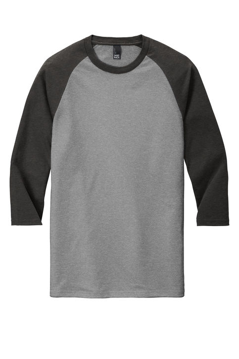 District Perfect Tri Sleeve Raglan in Black Frost/Grey Frost
