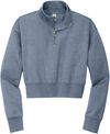 An image of a Custom District Womens VIT Fleece Zip in Flint Blue Heather!