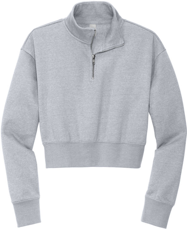An image of a Custom District Womens VIT Fleece Zip in Light Heather Grey!