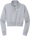 An image of a Custom District Womens VIT Fleece Zip in Light Heather Grey!