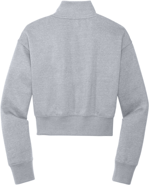 An image of a Custom District Womens VIT Fleece Zip in Light Heather Grey!